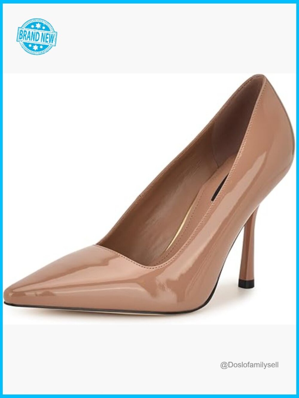 Pointed Toe Stiletto Heel Pumps High Heel Dress Shoes Slip On Faux Patent
